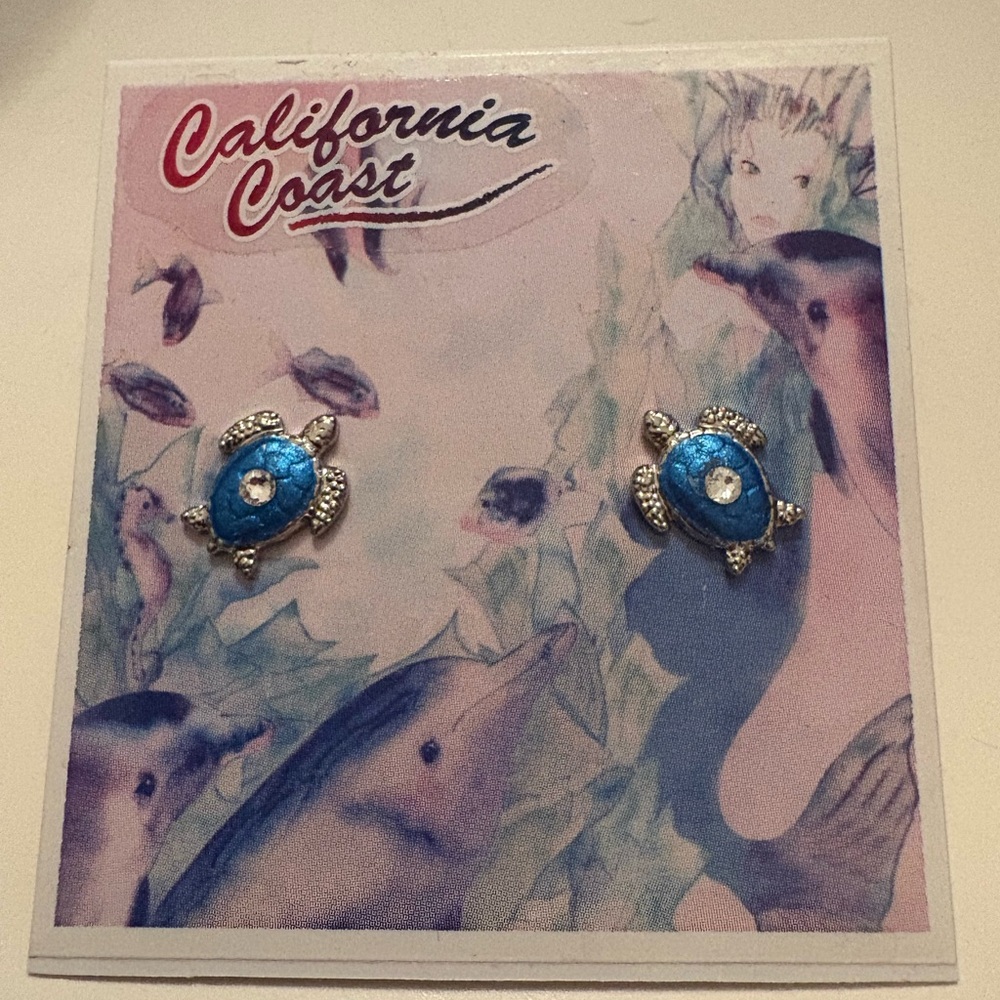 Blue Turtle Earrings